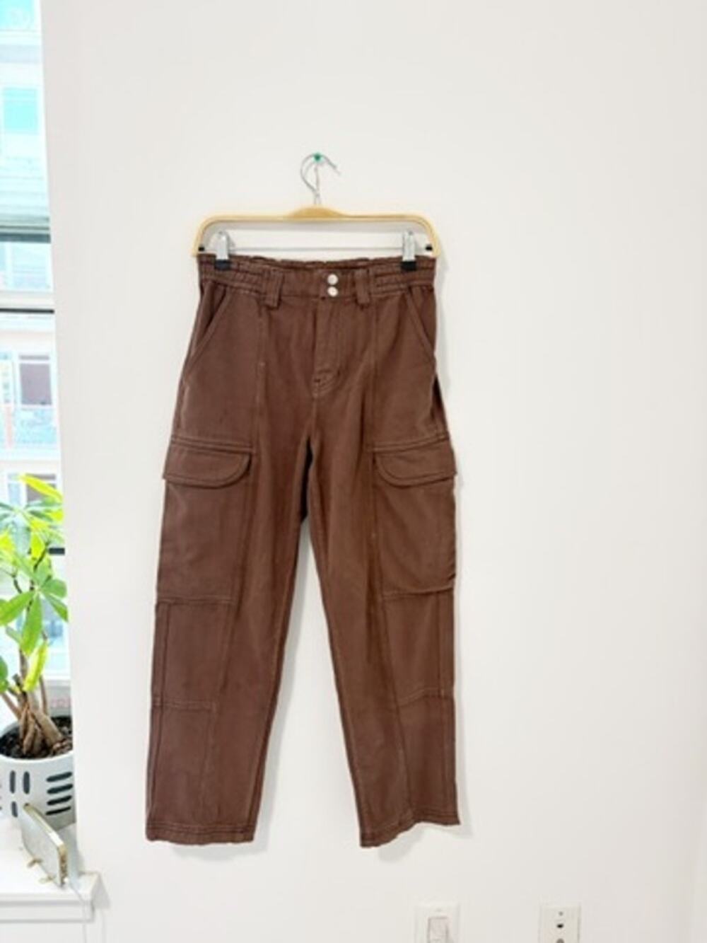 Pacsun Brown Elastic Waist Cargo Pants Size Small